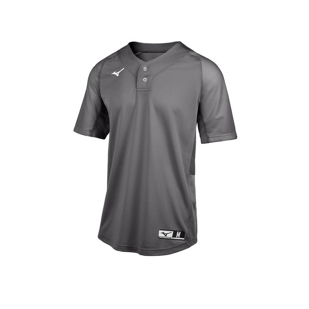 Mizuno Men's Aerolite 2-Button Baseball Jersey Grey (350749-FNX)